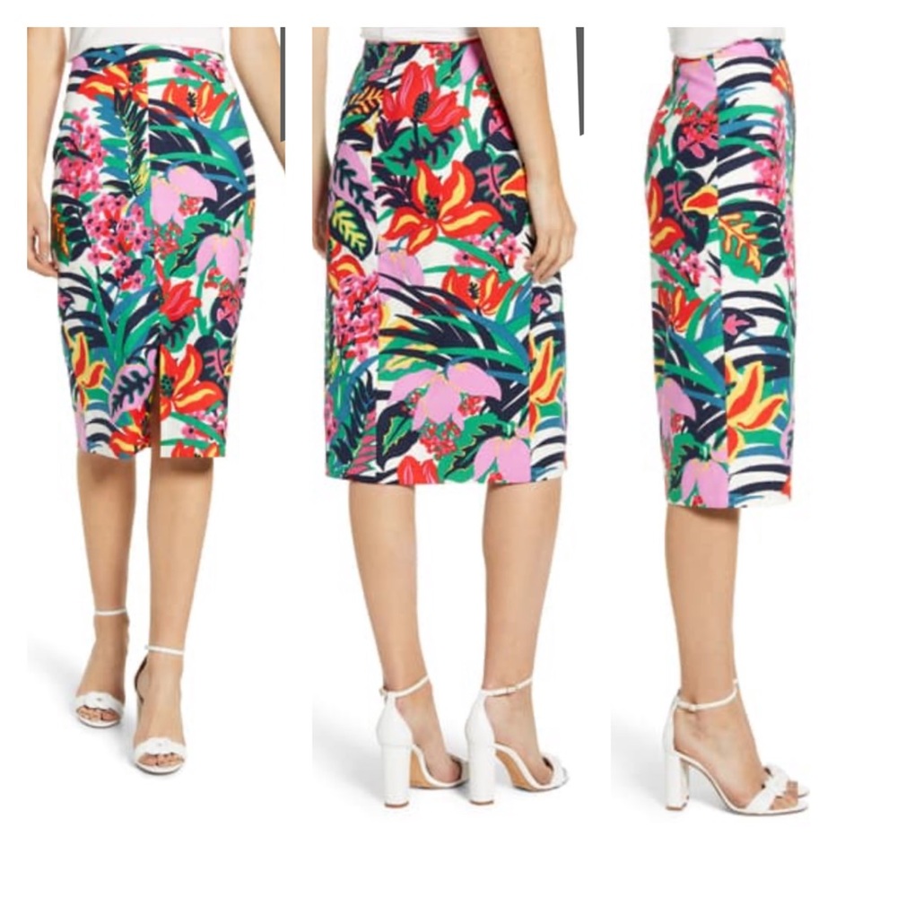 J. Crew Tropical Grasscloth Pencil Skirt